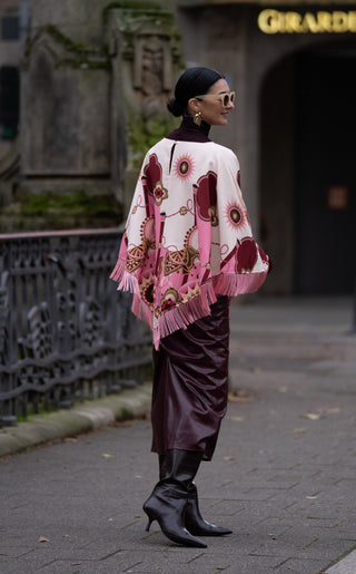 Cape Chiara Print Fringes