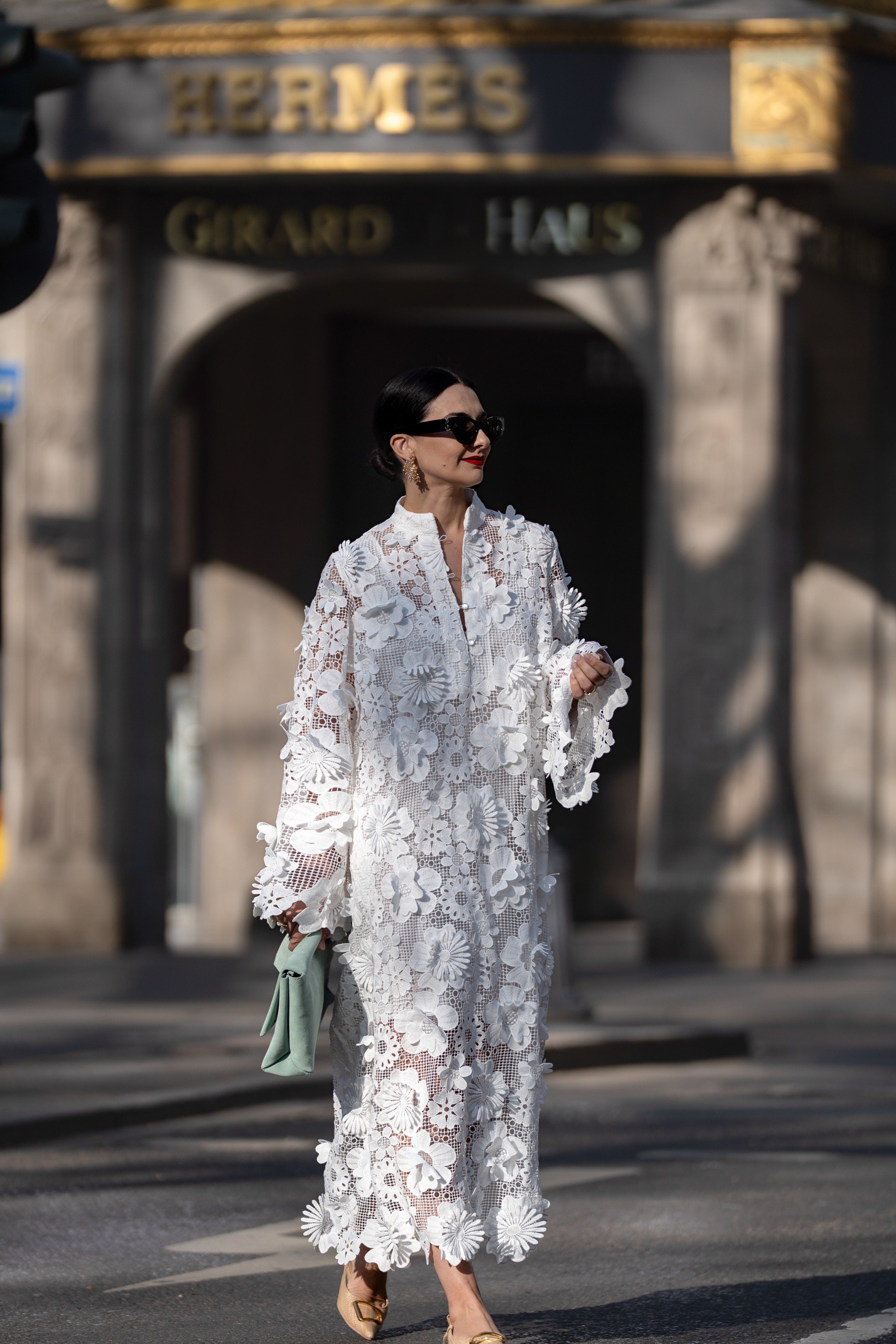 Marielle Stokkelaar Women's White Cotton Eyelet Dress Long Sleeve Maxi - Dress Estelle Lace White Marielle Stokkelaar Women's White Cotton Eyelet Dress Long Sleeve Maxi - Dress Estelle Lace White