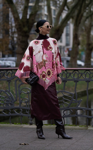 Cape Chiara Print Fringes