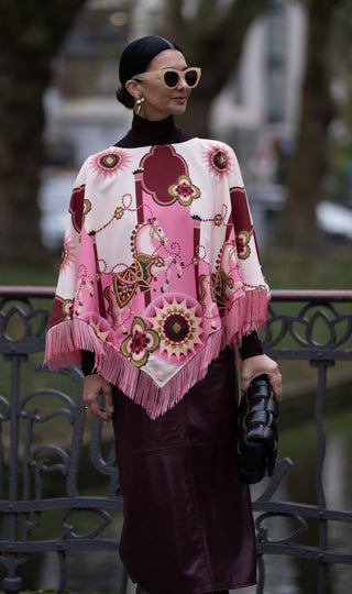 Cape Chiara Print Fringes