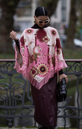 Cape Chiara Print Fringes