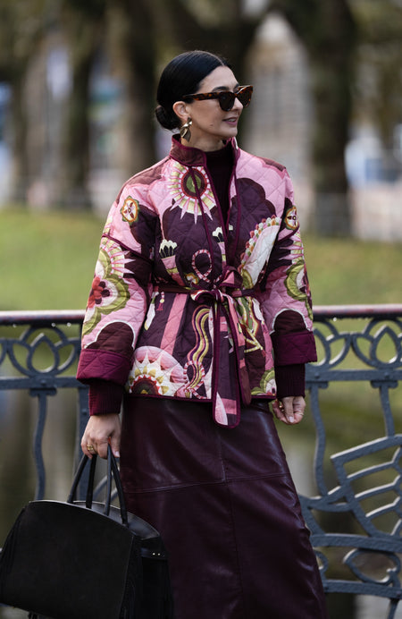 Veste Adrienne Horse-Print Bordeaux