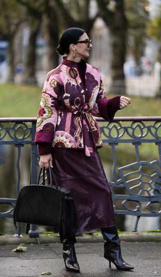 Veste Adrienne Horse-Print Bordeaux