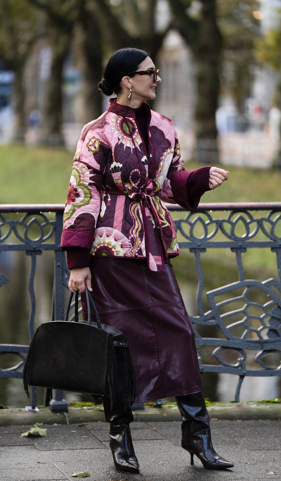 Veste Adrienne Horse-Print Bordeaux