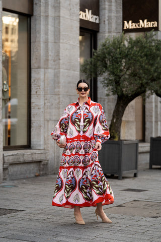 Dress Melania Print Red