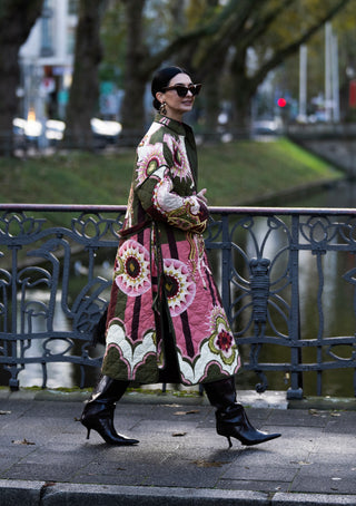 Manteau Aveline Horse-Print Olive