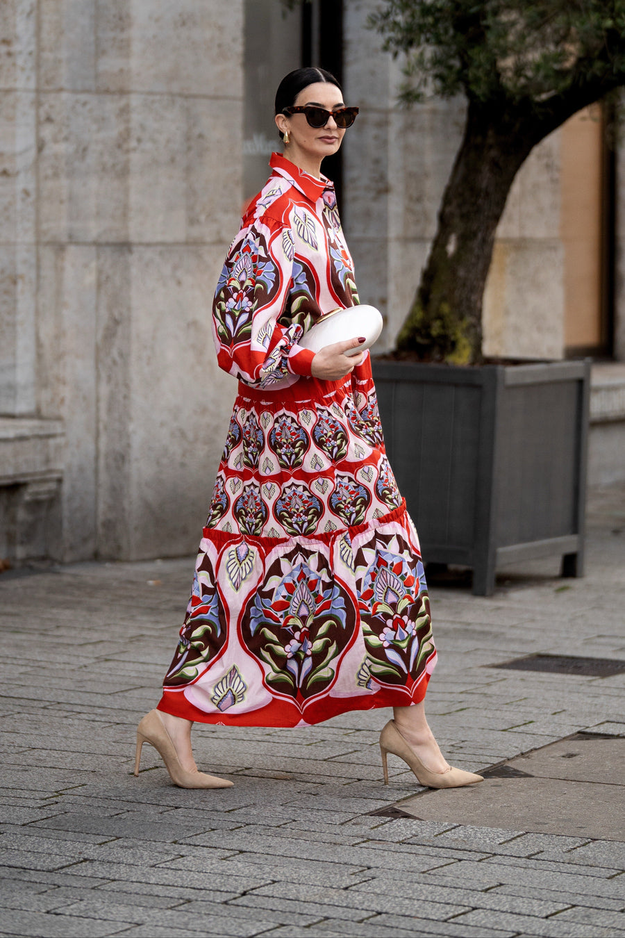 Robe Melania Imprimé Rouge