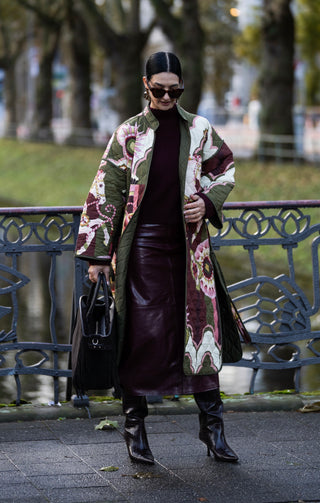 Manteau Aveline Horse-Print Olive