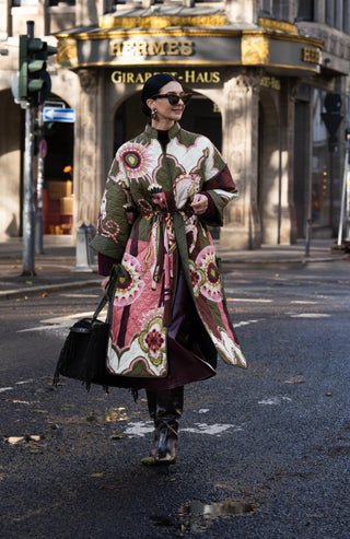 Manteau Aveline Horse-Print Olive