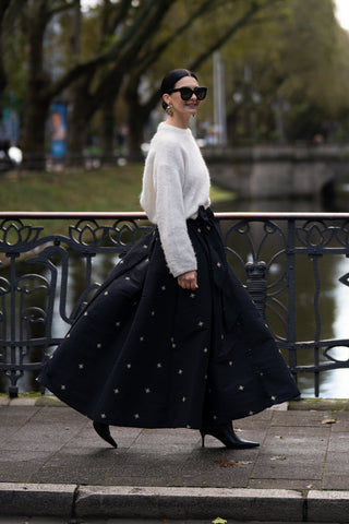 Skirt Fernanda Embroidery Black