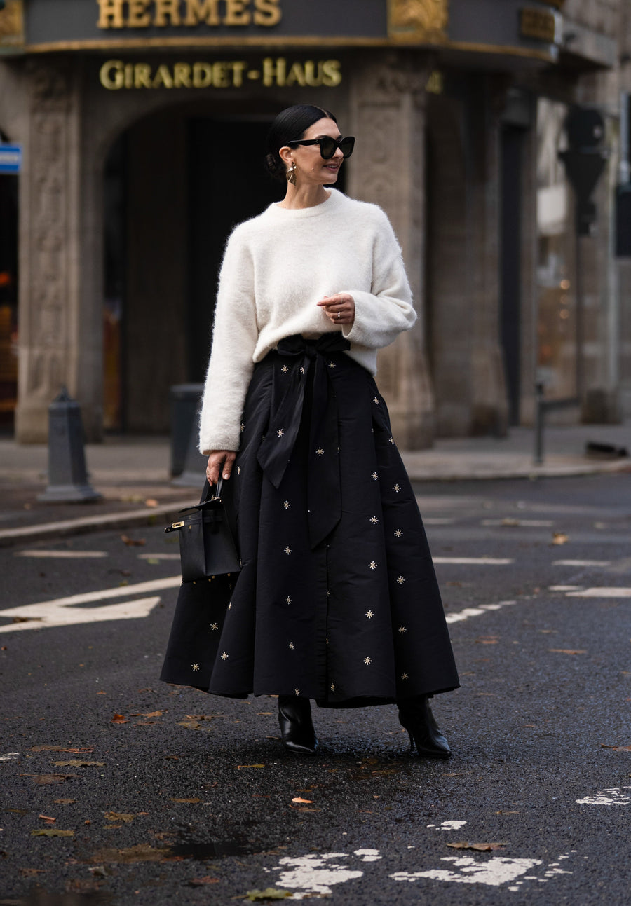 Skirt Fernanda Embroidery Black