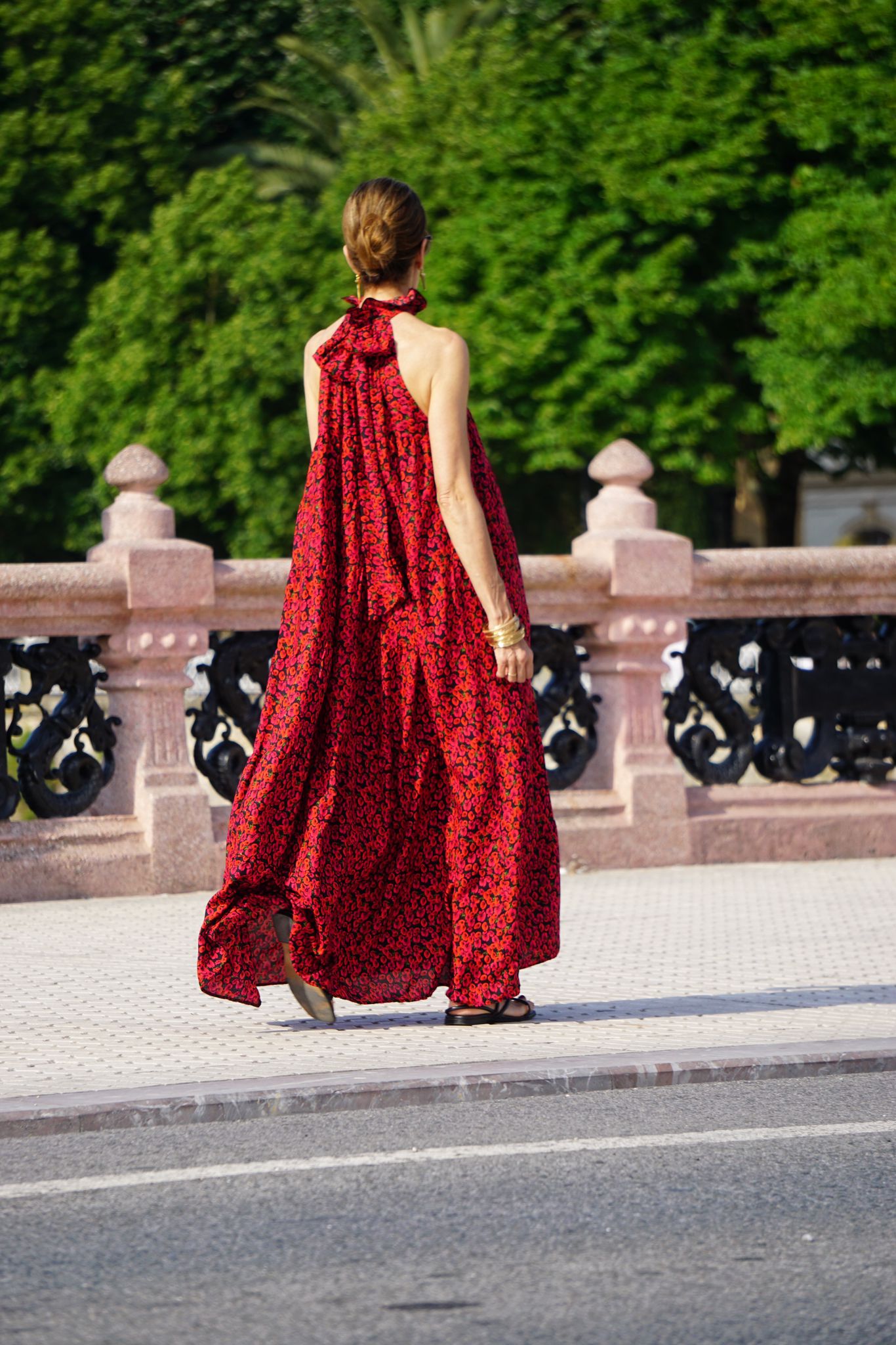 Dress Flowers Bow Red