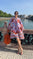 Kleid Josephine Print in Braun