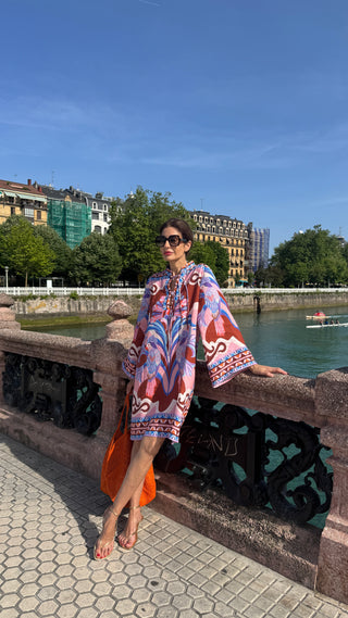 Kleid Josephine Print in Braun