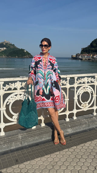 Kleid Josephine Print in Schwarz