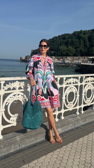 Kleid Josephine Print in Schwarz