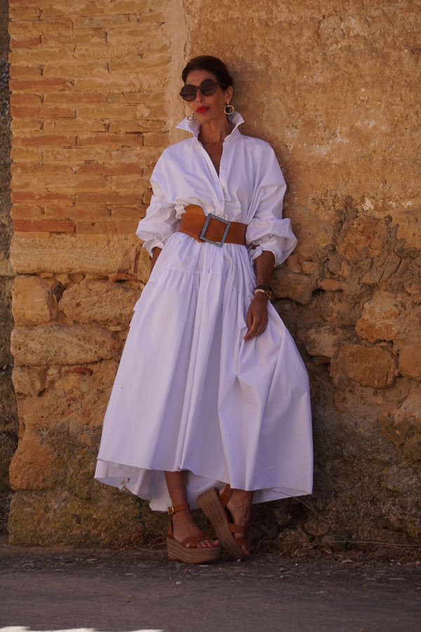 Dress Charlotte White 100% Egyptian Cotton