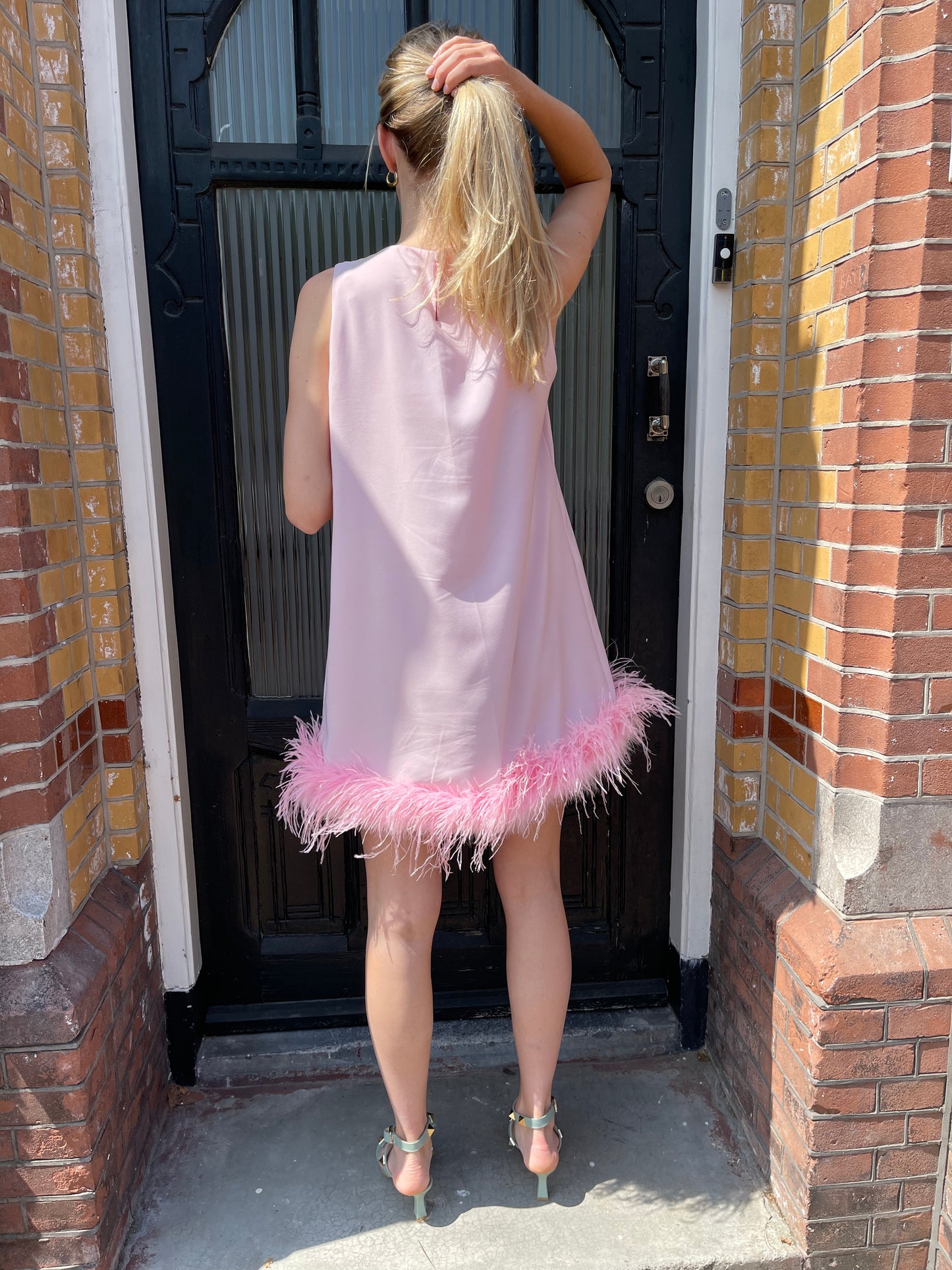 Feather Dress Marla Pink