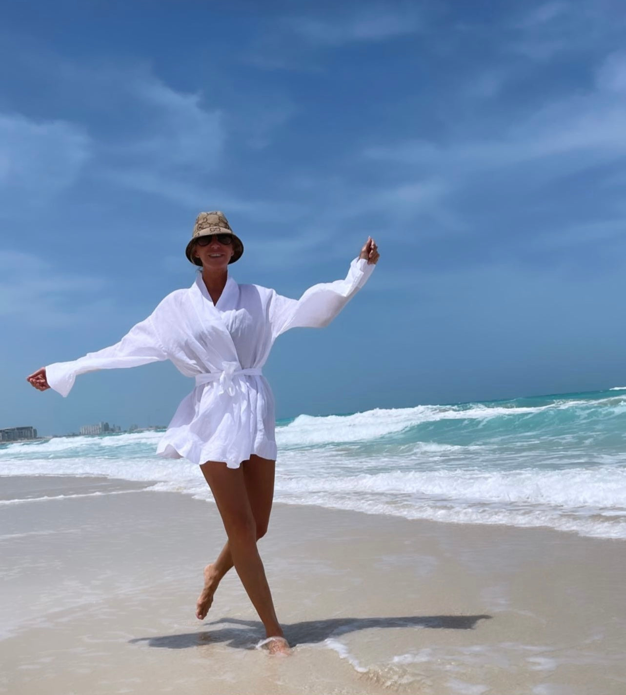 Kimono Kleid Kim Leinen