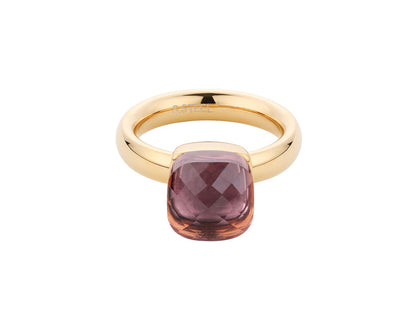 Ring redbrown stone clear