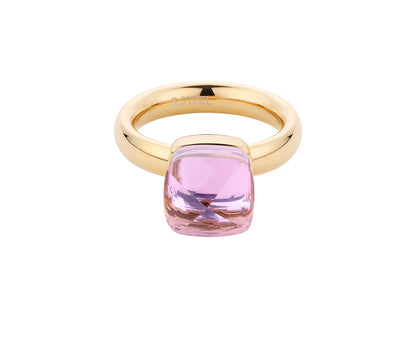 Ring pink stone clear