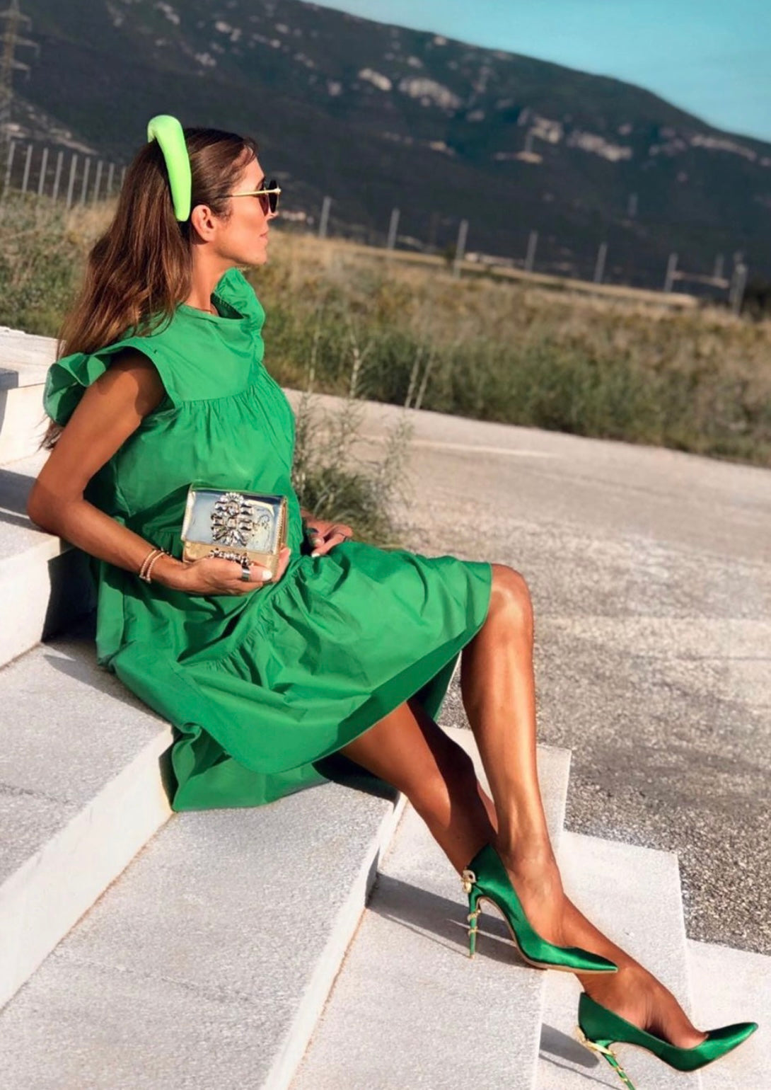 WornOnTV: Claire Sulmers's mint green button front dress and rhinestone  heels on CBS Mornings | Clothes and Wardrobe from TV